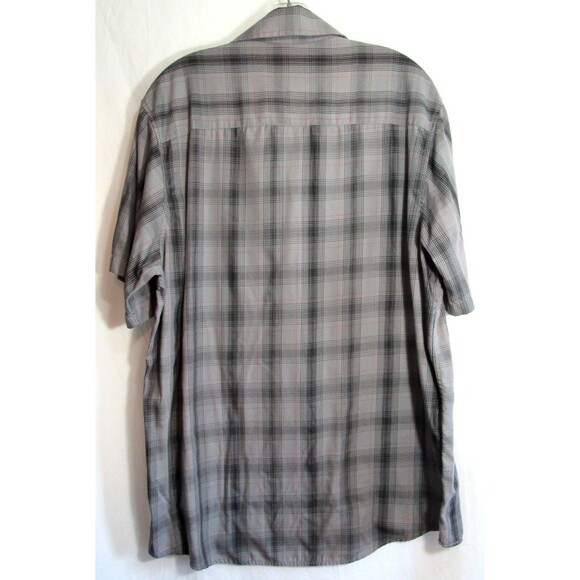 Dixxon The Limited Gray Plaid Short Sleeve Button Down Shirt Size Large EUC - Picture 2 of 4